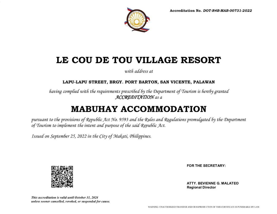 Le Cou De Tou Village Resort San Vicente  Eksteriør billede